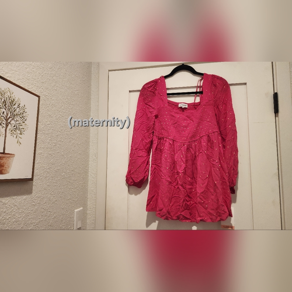 Motherhood Fuchsia Maternity Blouse